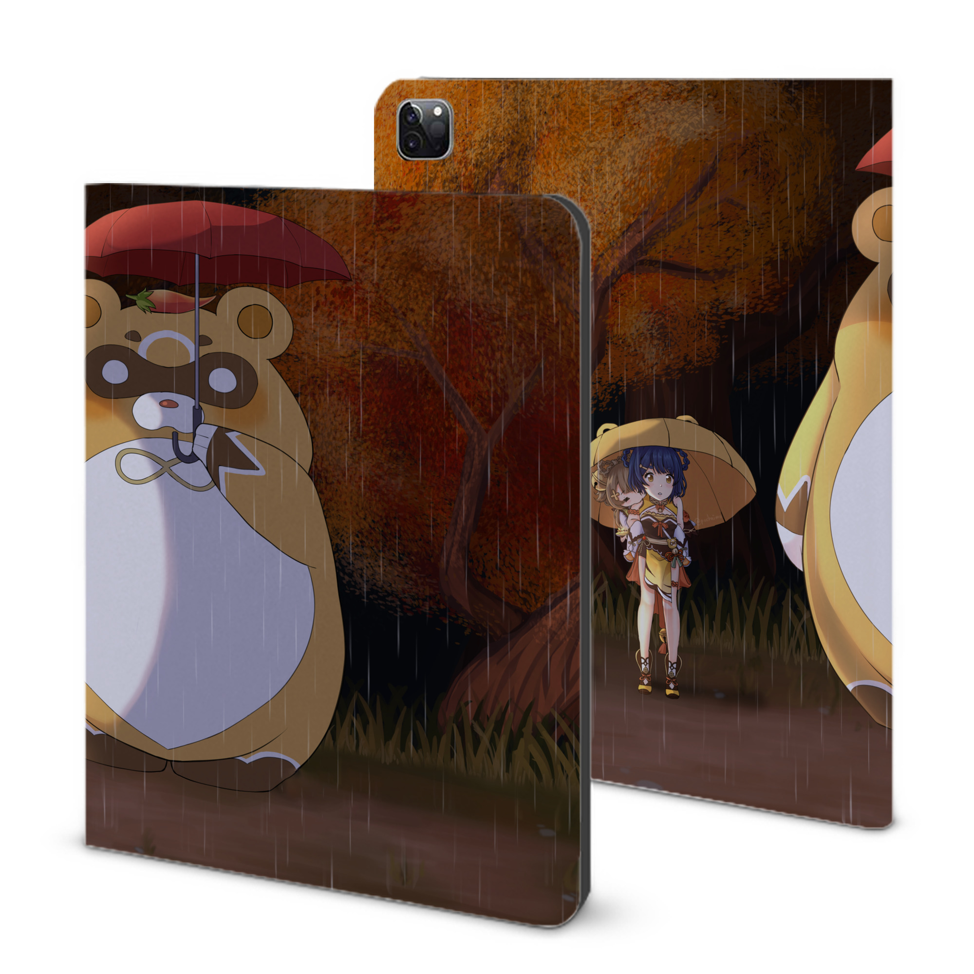 （画像用） となりのトトロ 草壁メイ 草壁サツキ My Neighbor Totoro Satsuki Kusakabe Mei Kusakabe IPad ケース ブック型 PUレザー TPU 耐衝撃 軽量 薄型 ペン収納なし 全面保護 IPad 各モデル対応